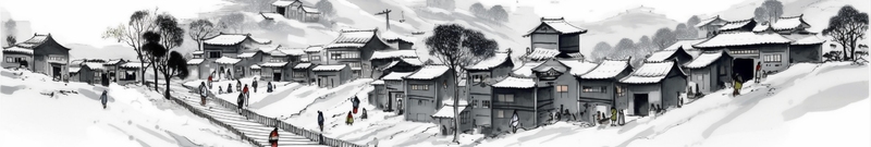 热闹村落冬季雪地中国风水墨画背景,插画/手绘图,插画/手绘图库,插画/手绘图下载,插画/手绘